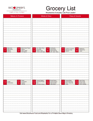 Grocery List Template