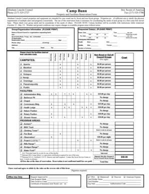 Boy Scouts of America Property and Facilities Reservation Form