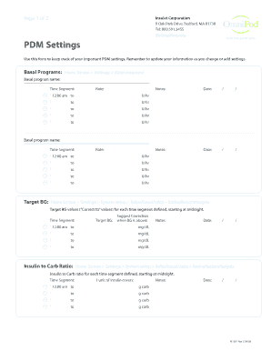 OmniPod PDM Settings Form
