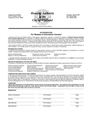 Housing Authority Consent Form