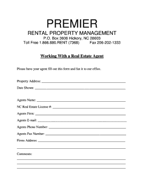 Real Estate Agent Information Form