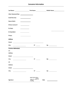 Consumer Information Form