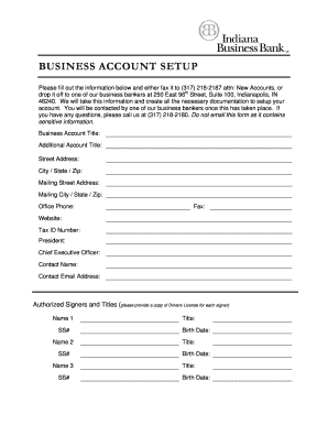 Business Account Setup Form