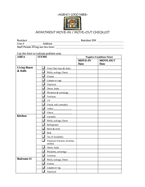 Apartment Move-In/Move-Out Checklist