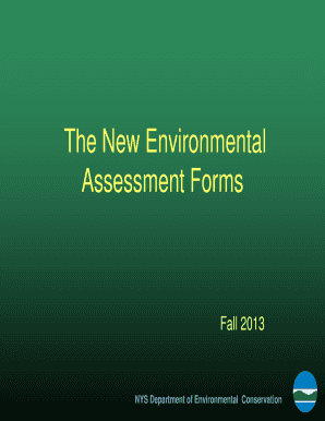 New Environmental Assessment Forms