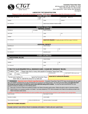 Connective Tissue Gene Tests Requisition Form