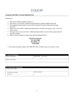 Corporate Account Opening Form
