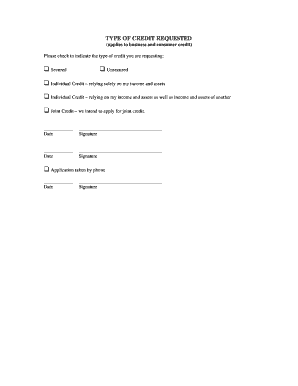 Credit Application Form