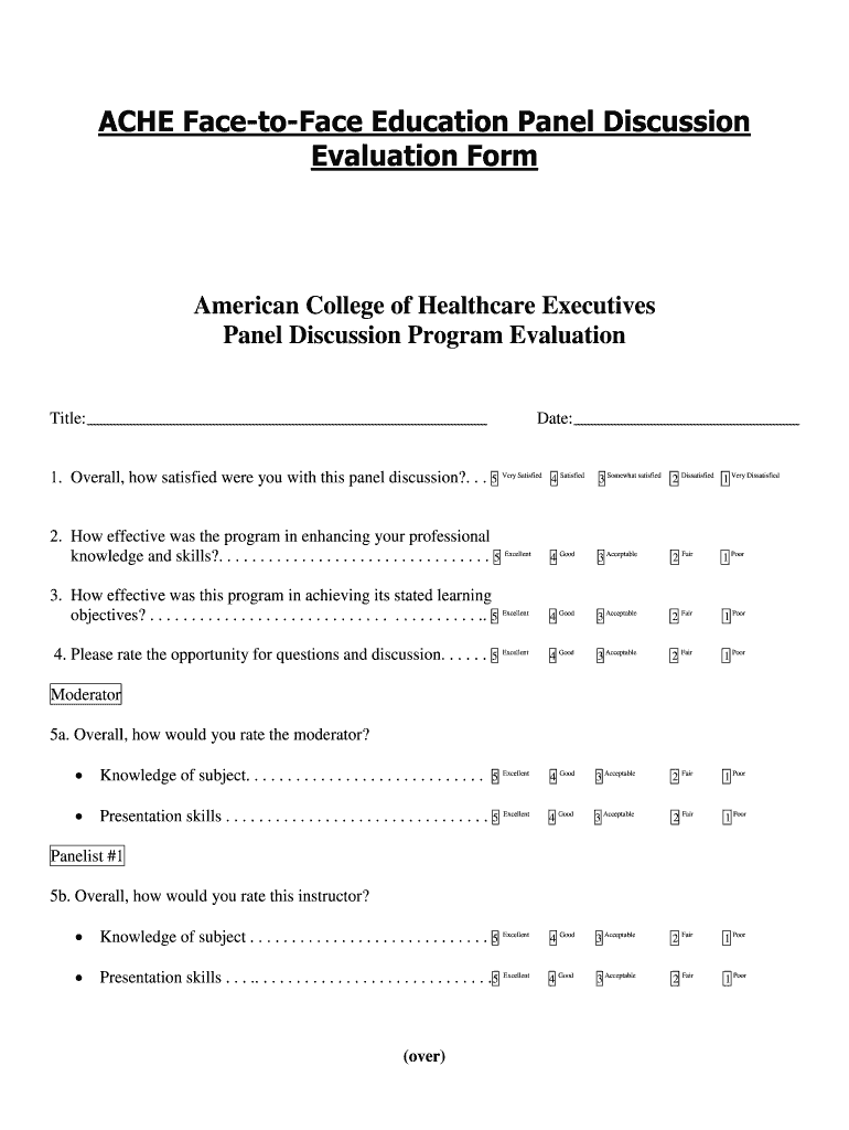 Panel Discussion Evaluation Form - Fill Online, Printable Regarding Blank Evaluation Form Template