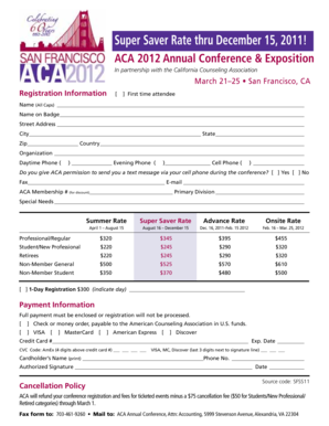 ACA 2012 Conference Registration Form