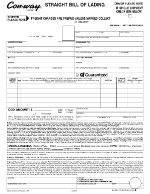 Straight Bill of Lading