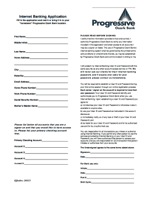 Progressive Ozark Bank Internet Banking Application