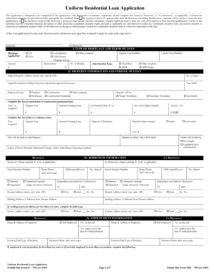 Uniform Residential Loan Application