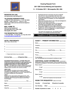 Housing Request Form