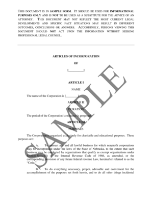 Articles of Incorporation