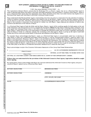 New Jersey Dual Agency Consent Form