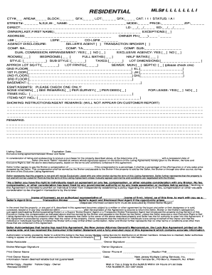 New Jersey Exclusive Listing Agreement