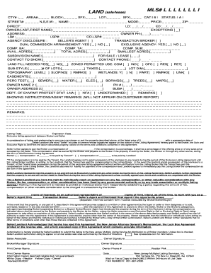 New Jersey Exclusive Real Estate Listing Agreement