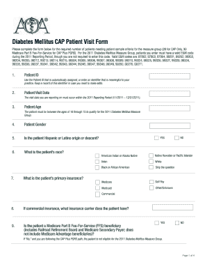 Diabetes online fillable charts for recording form