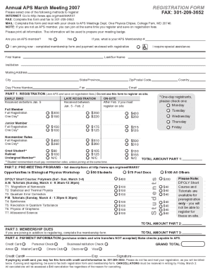 APS March Meeting 2007 Registration Form