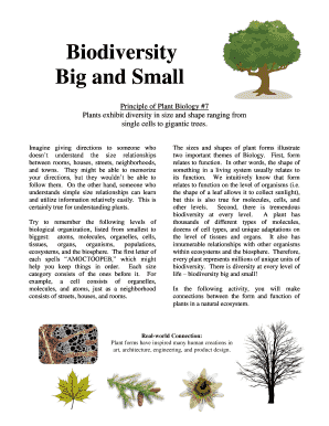 Plant Biology Activity Form