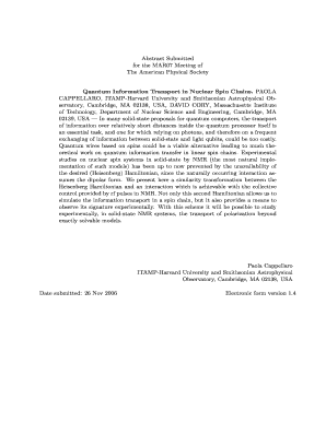 Quantum Information Transport in Nuclear Spin Chains - absimage aps