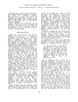 IRS Tax Records Disclosure History