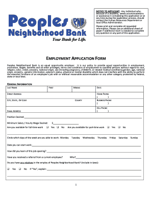 Employment Application Form