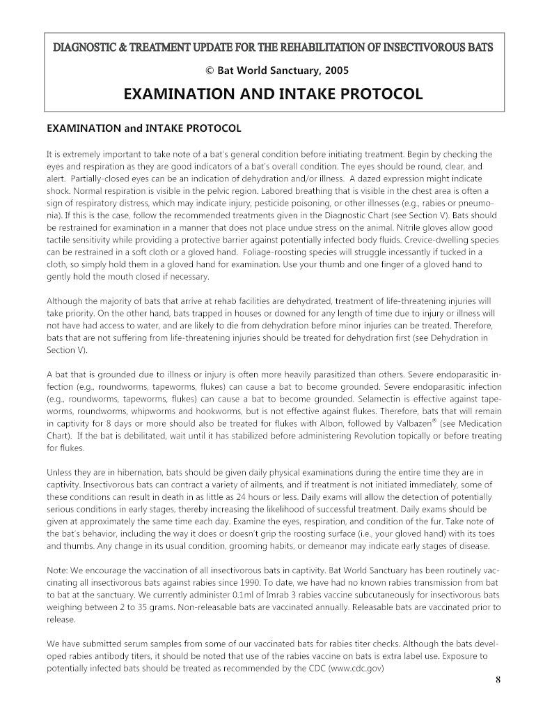 EXAMINATION AND INTAKE PROTOCOL Preview on Page 1