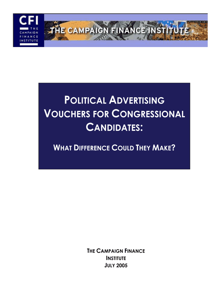 political advertising vouchers for congressional candidates Preview on Page 1
