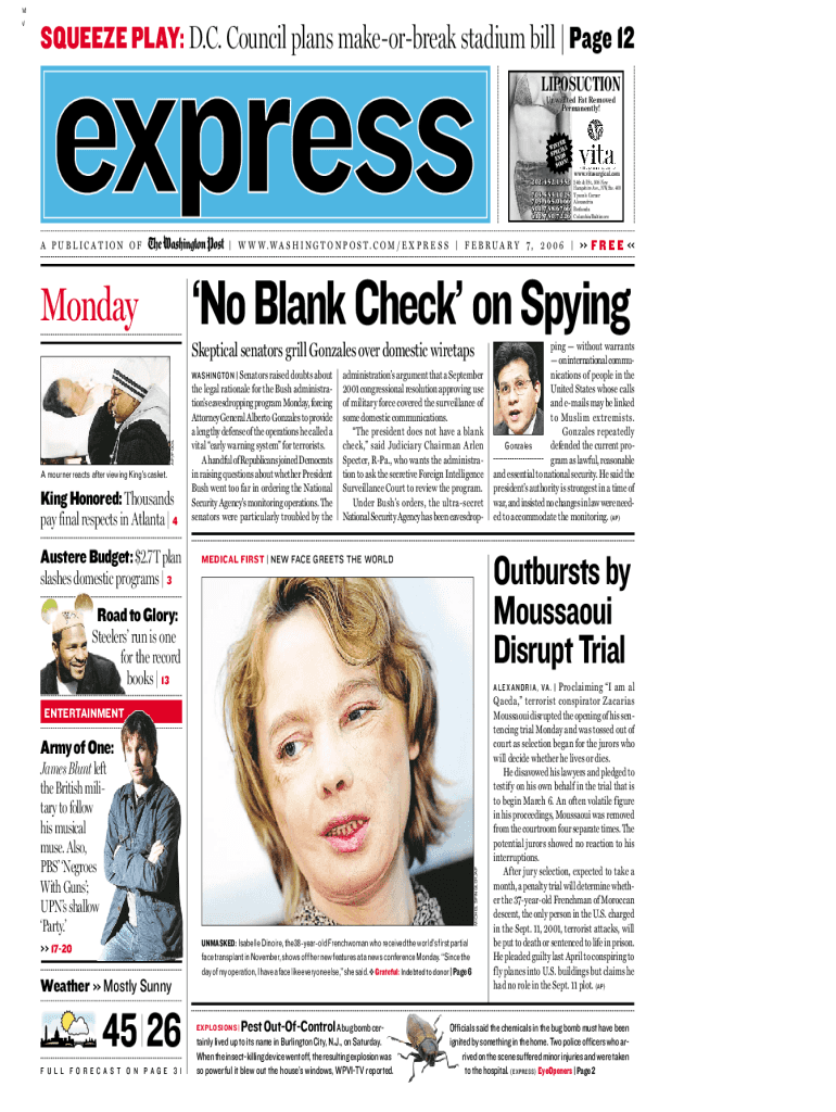 1PZ 2WTRZ BhXV - Washington Post Preview on Page 1