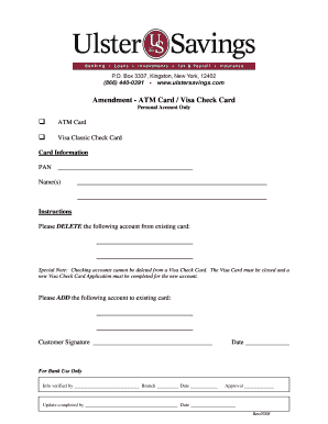 ATM Card Amendment Form