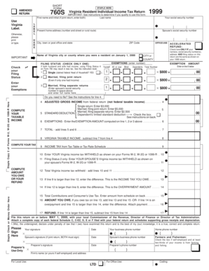Virginia 760S Tax Form
