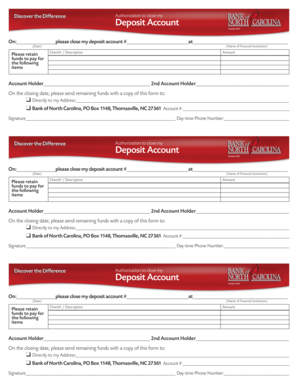 Authorization to Close Deposit Account