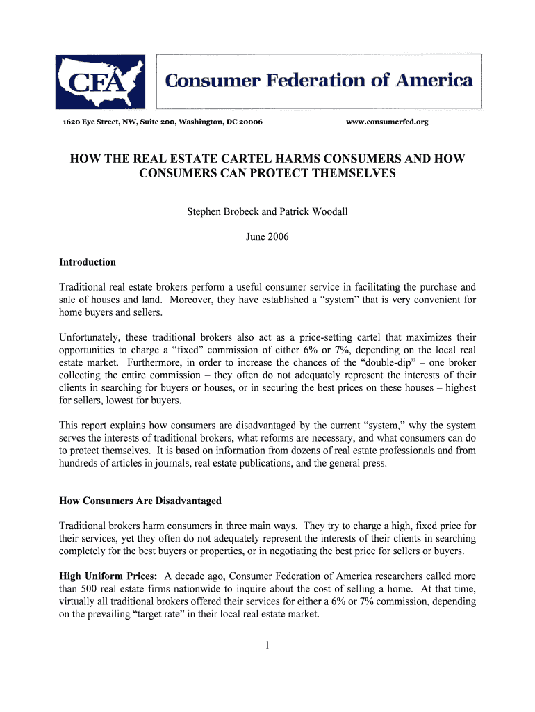 how the real estate cartel harms consumers and how Preview on Page 1