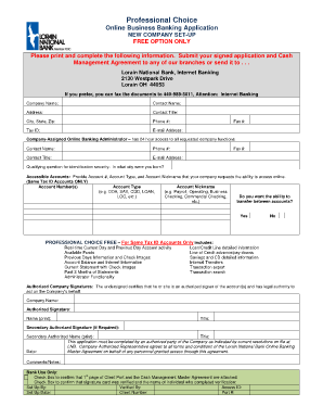 Lorain National Bank Online Business Banking Application