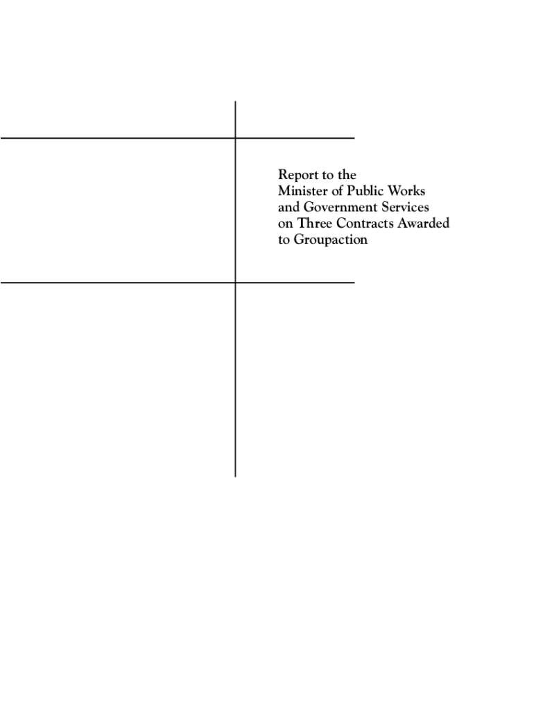 Report to the Minister of Public Works and Government Services on Three Contracts Awarded to Groupac Preview on Page 1