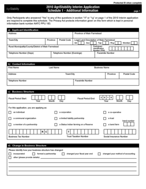 2010 AgriStability Interim Application