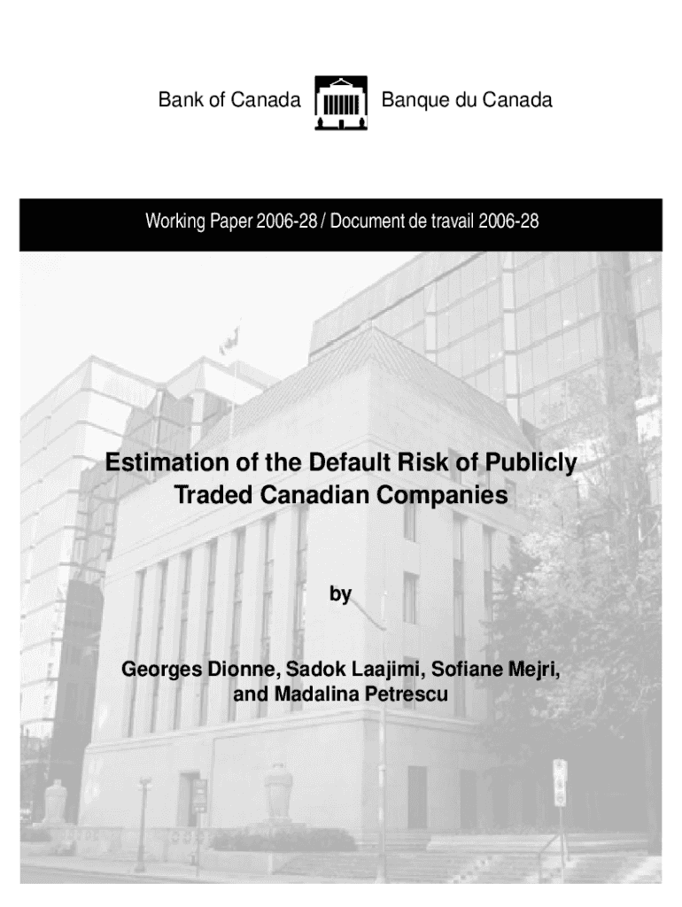 Estimation of the Default Risk of Publicly Traded Canadian Preview on Page 1