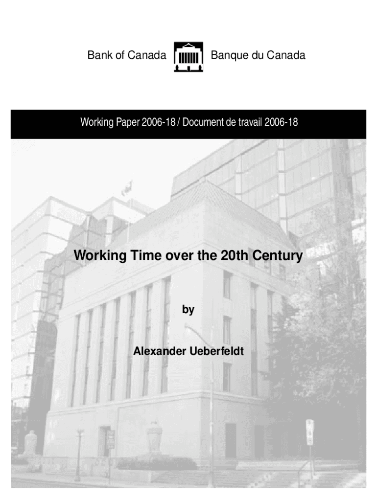 Working Time over the 20th Century - Bank of Canada Preview on Page 1