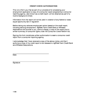Credit Check Authorization Form