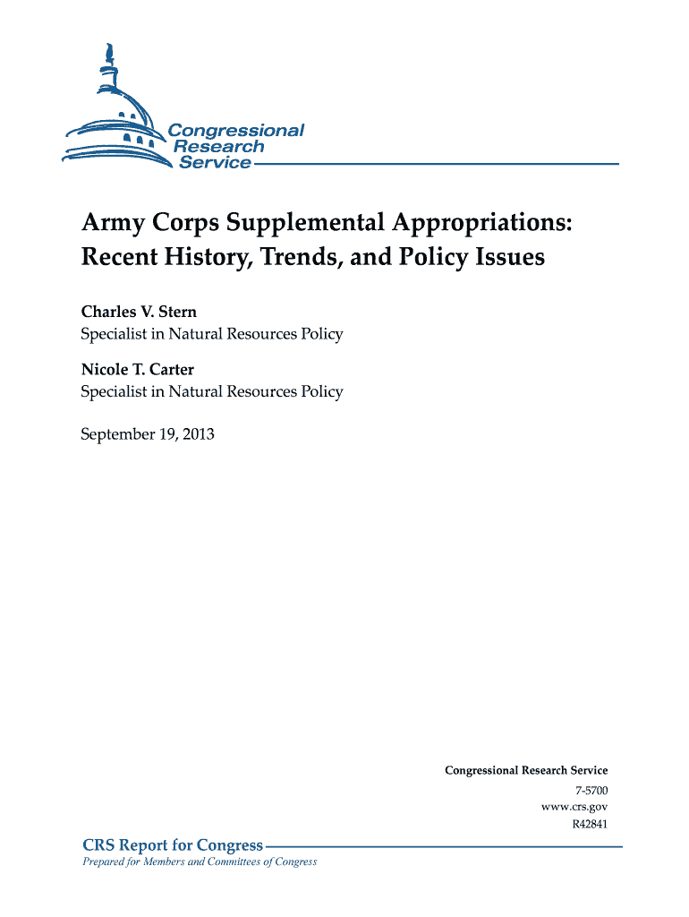 Army Corps Supplemental Appropriations: Preview on Page 1