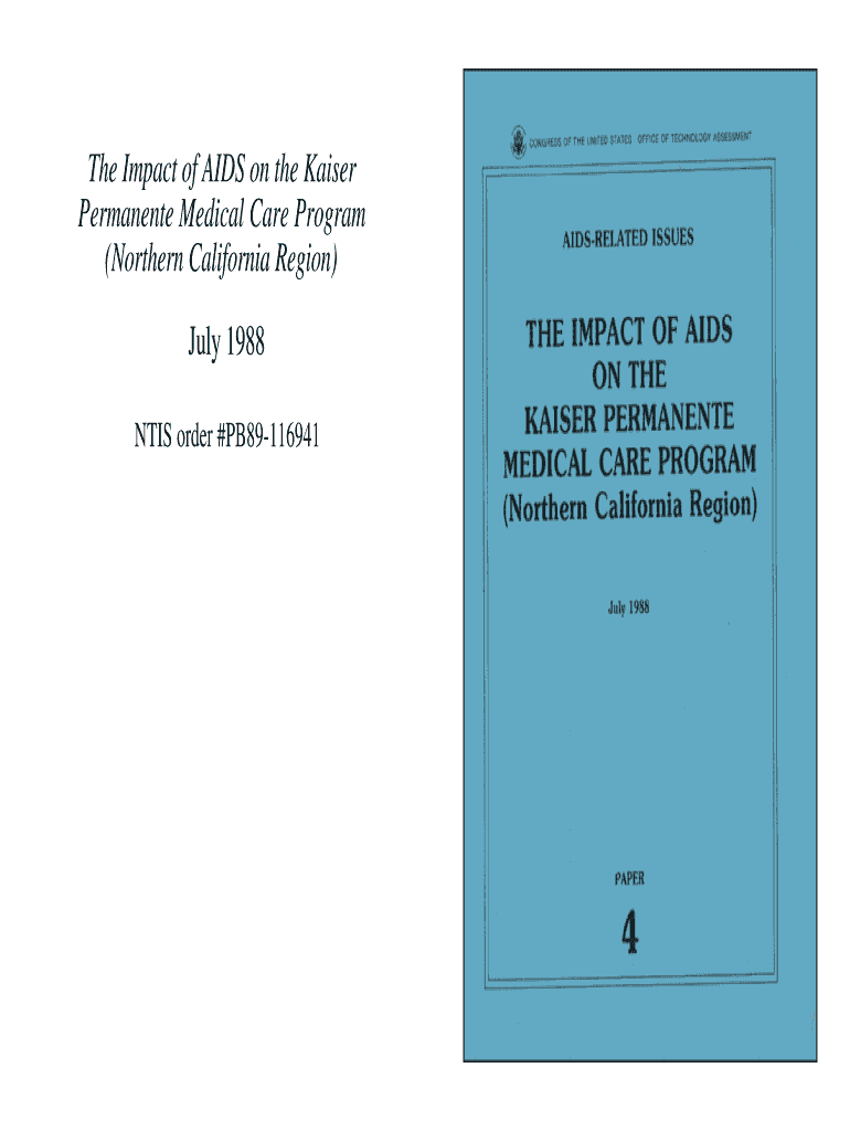 The Impact of AIDS on the Kaiser Permanente Medical Care Program - ota-cdn fas Preview on Page 1