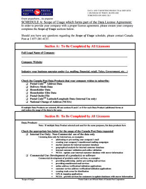 Canada Post Data License Agreement