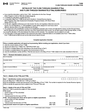 Form T100B Flow-Through Share Information