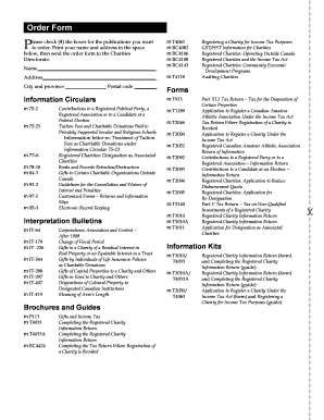 Canada Charity Registration Order Form