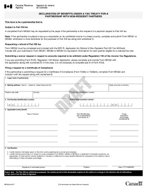 Declaration of Benefits Under a Tax Treaty for a Partnership
