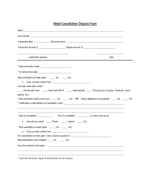 Cancellation Form In Hotel - Fill Online, Printable, Fillable, Blank