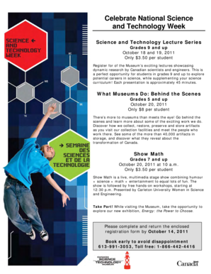 Canada Science and Technology Week Registration Form