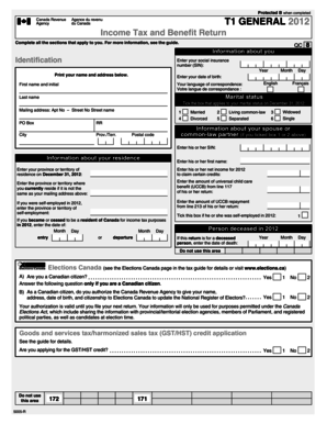 T1 General 2012 Income Tax and Benefit Return